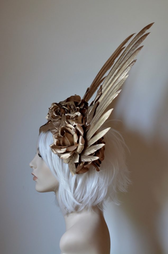 Victory Rose (Gold Wings & Roses) Headdress - Serpentfeathers