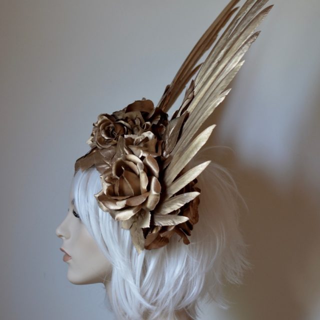 Victory Rose (Gold Wings & Roses) Headdress - Serpentfeathers