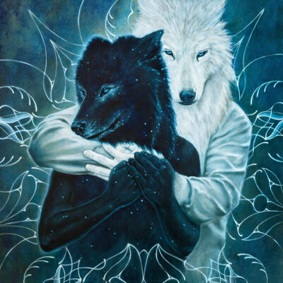 Two Wolves Oil painting